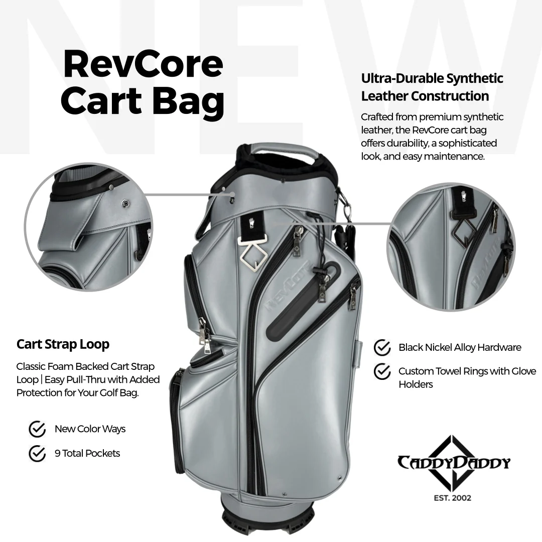 RevCore Lux Golf Cart Bag | 14 Way Velvet Lined Dividers - Image 18
