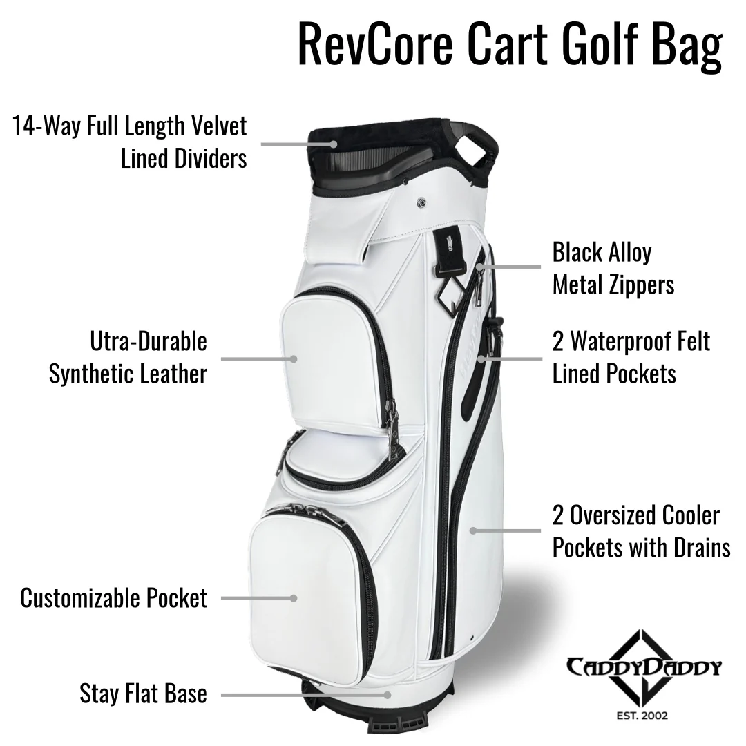 RevCore Lux Golf Cart Bag | 14 Way Velvet Lined Dividers - Image 21